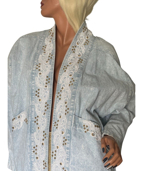 1980's Western Jacket, Glam Rock Pure Cotton Stud… - image 5