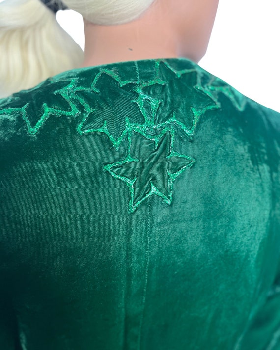 Green Velvet Embellished w/ Sparkly Glitter STARs… - image 3