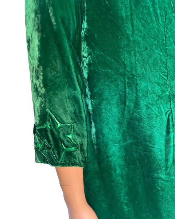 Green Velvet Embellished w/ Sparkly Glitter STARs… - image 5