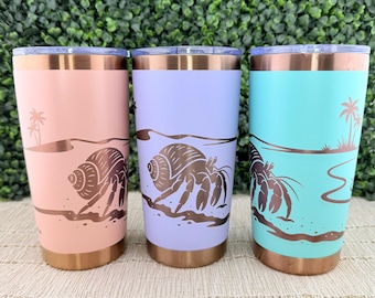 Hermit Crab Black 20oz Tumbler “Beach”
