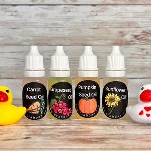 Hermit Crab 4 Pack Oil Set, 10mil Bottles Pumpkin Seed, Grape Seed, Carrot Seed, Sunflower Oil