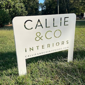 Custom Business Logo Yard Stake - Business Signs for Festivals and Job Sites - Metal Stakes for Advertising - Personalized Marketing Sign