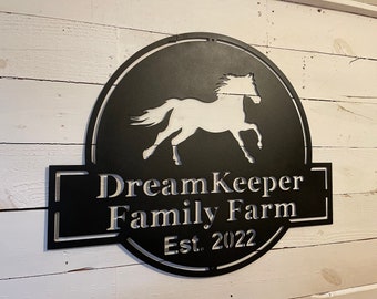 Custom Horse Silhouette Metal Sign - Home, Farm and Stable Decor