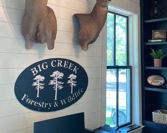 Custom Oval Business Logo Sign – Two-Layer Metal, Indoor/Outdoor Company Sign
