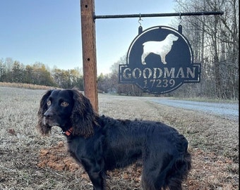 Custom Boykin Spaniel Metal Sign, Personalized Dog Family Name Sign