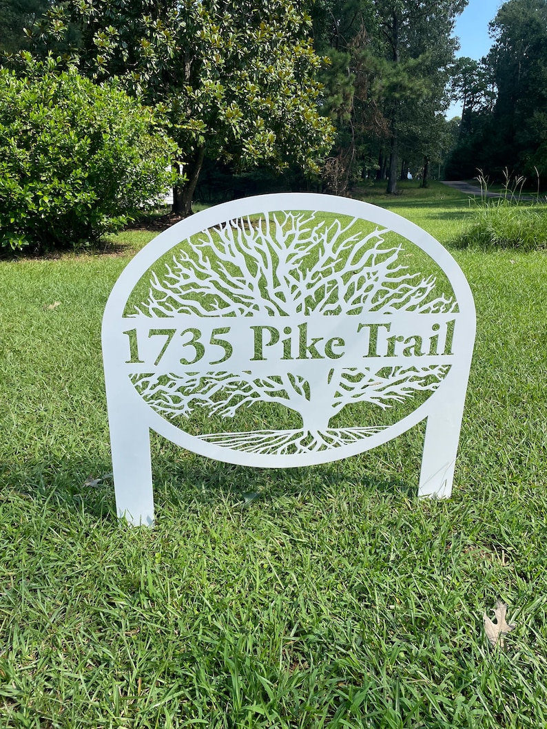 Tree Address Custom Tree Address Stake: Oval Metal Yard Sign - Etsy
