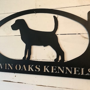 Custom Bird Dog Metal Fence Sign - Hunting Dog Monogram - Tracking Dog Sign - Duck Hunter Gift - Dog Kennel Sign - Dog Sign - Dog Lover Gift