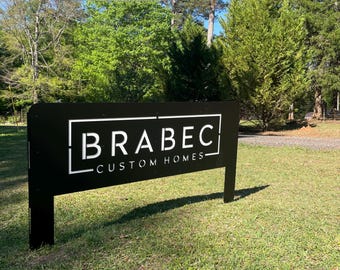 Custom Business Logo Yard Sign with Backdrop (two-color): Metal Advertising Stake