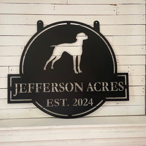 Custom Vizsla Dog Metal Sign - Hunting Dog Monogram - Tracking Dog Sign - Duck Hunter Gift - Personalized Dog Sign - Hungarian Vizsla Sign