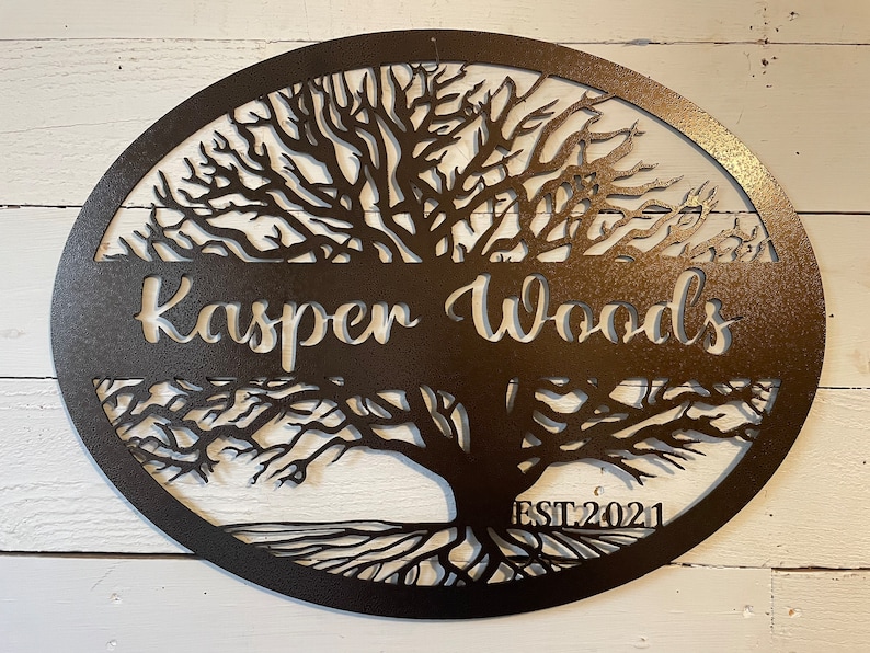 Custom Oval Tree Metal Sign – Personalized Farm or Home Decor - Etsy