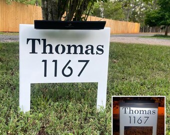 Dual Layer Durable Metal Solar Address Sign – Multiple Color Combinations, Powder Coated, Includes Solar Light