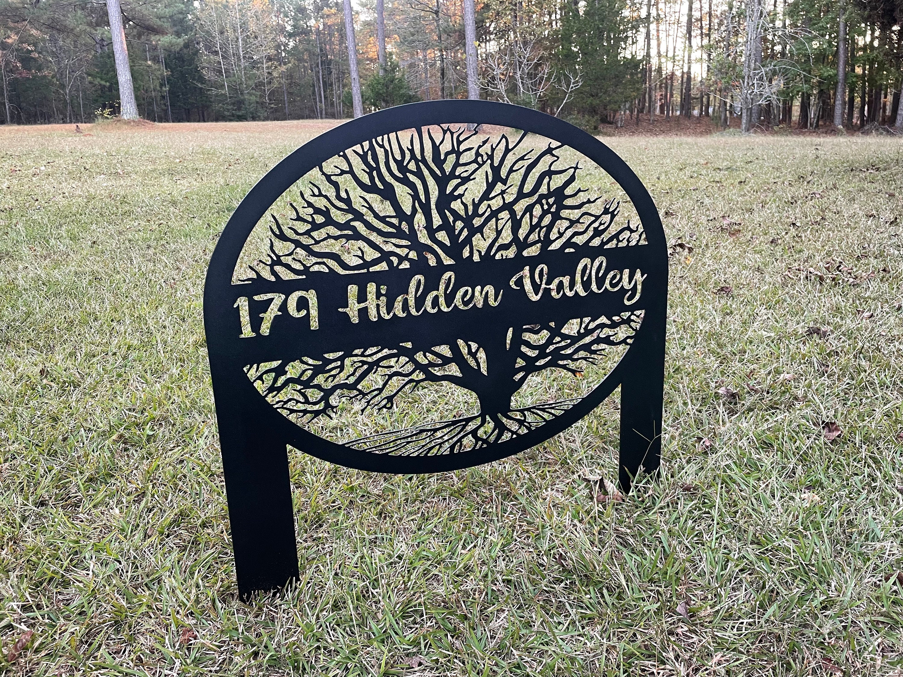 Tree Address Custom Tree Address Stake: Oval Metal Yard Sign - Etsy