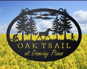Custom Steel Trail Sign: Personalized Outdoor Activity Decor