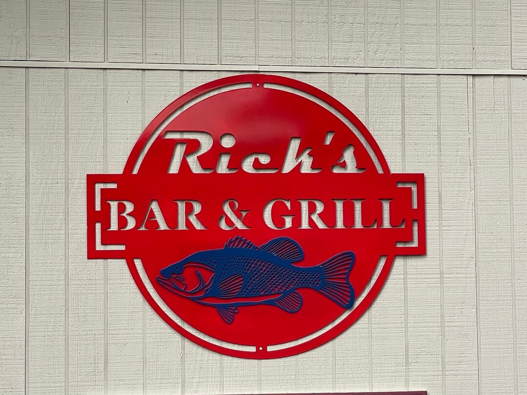 Fisherman's Bar and Grill Lake Sign - Custom Lake Sign - Fisherman ...