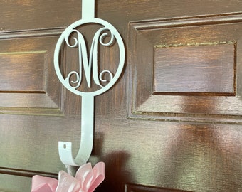 Monogram Wreath Hanger: Custom Initial Over Door Metal Hanger