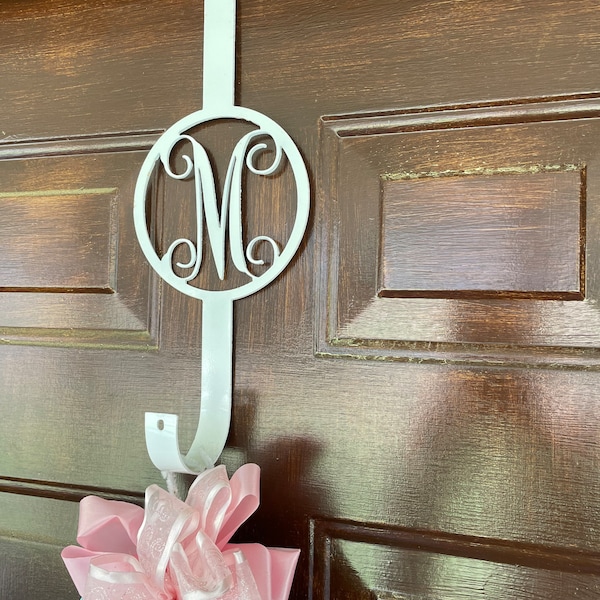 Monogram Over The Door Wreath Hanger; Door Hanger; Metal Wreath Hanger; Custom Over the Door Hanger; Initial Wreath Hanger