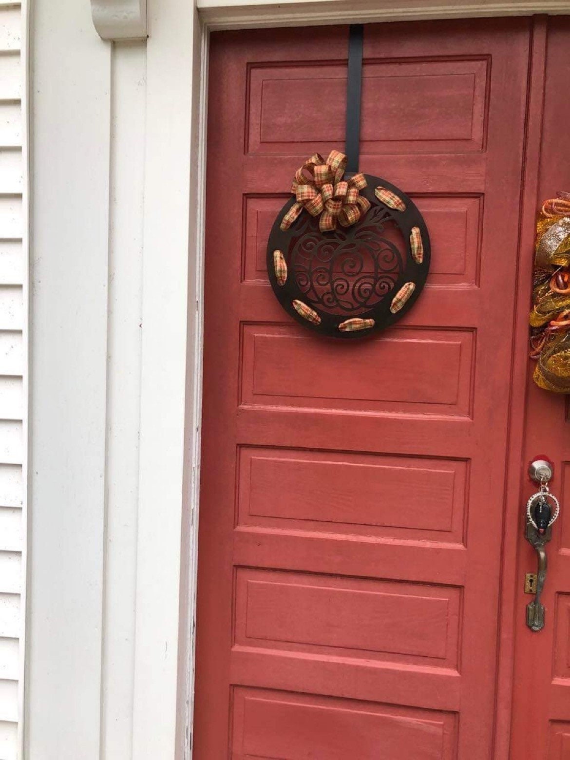 Swirl Pumpkin Ribbon Wreath Hanger Fall Wreath Fall Etsy