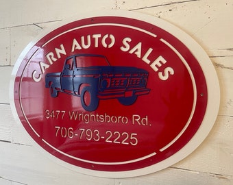 Custom Metal Business Logo Sign: Three Layer Powder Coated Steel