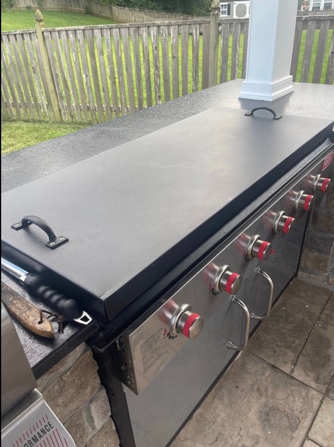 Custom Outdoor Gourmet Triton 6 Burner Steel Griddle Cover ...