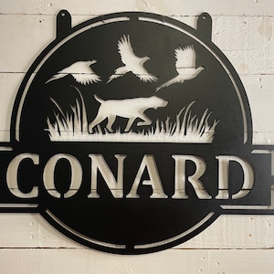 Custom Bird Dog Metal Sign; Hunting Dog Monogram; Tracking Dog Sign; Pheasant Hunting Monogram; Metal Hunting Season Sign; Gifts for Hunters