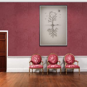 Tree art, line drawing, downloadable artwork, original art, introspective art, mystical tree, tree of life, instant download, downloadable image 10