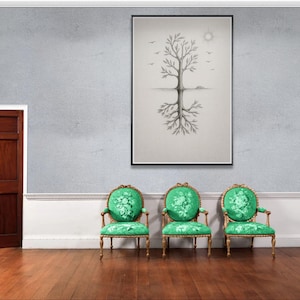 Tree art, line drawing, downloadable artwork, original art, introspective art, mystical tree, tree of life, instant download, downloadable image 4