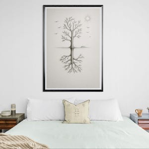 Tree art, line drawing, downloadable artwork, original art, introspective art, mystical tree, tree of life, instant download, downloadable image 13