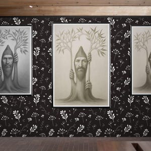 Mystical tree, original art, tree of life, introspective art, mystic tree, tree of life, instant download, downloadable, pencil drawing image 20