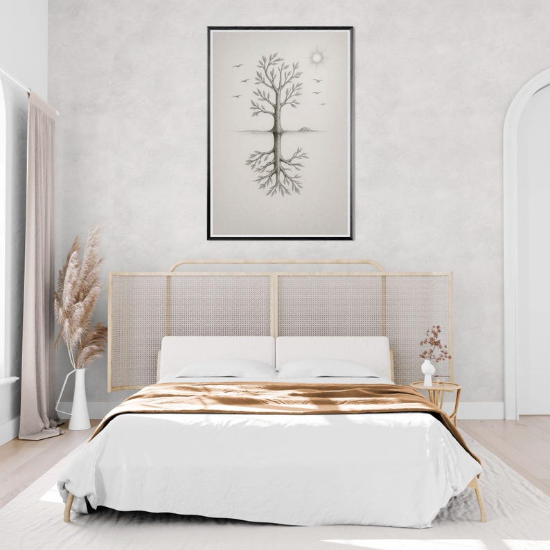 Tree art, line drawing, downloadable artwork, original art, introspective art, mystical tree, tree of life, instant download, downloadable image 12