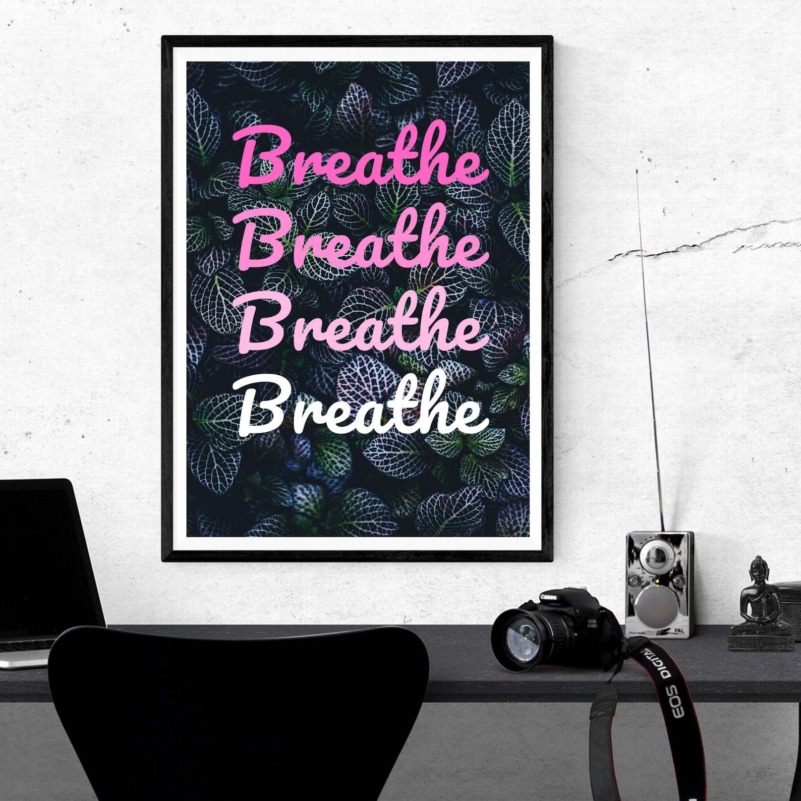 Breathe Print Relaxing Wall Art Breathe Sign Printable Etsy