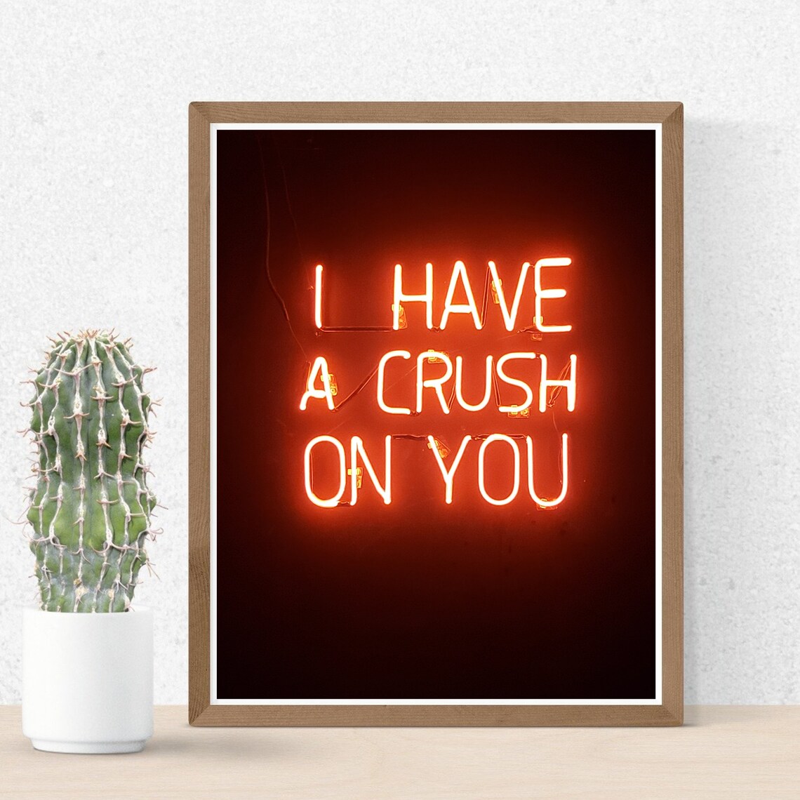 I Have Crush On You Quote Love Neon Sign Couple Wall Art Etsy