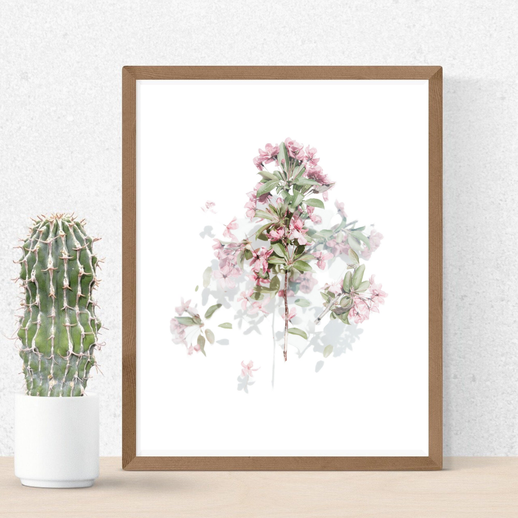 Pink Floral Print Modern Farmhouse Printable Art Flower | Etsy