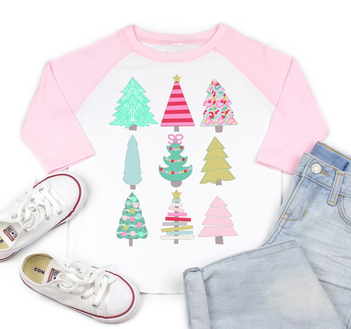 Christmas Tree Shirt Girls Christmas Tree Shirt Girls Etsy
