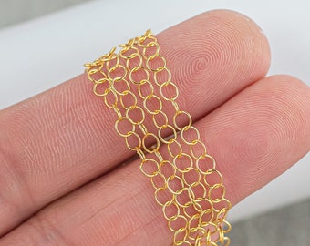 3.5mm Round - 14k Gold Filled Chain Made in USA - Permanent Jewelry Chain Chains - High Quality - Permanent jewelry 1 foot