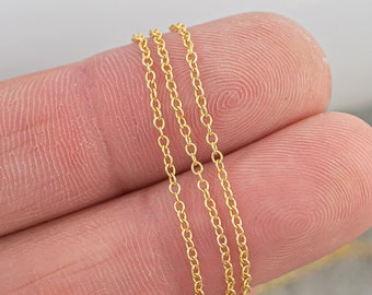 1.5mm Thick Cable- 14k Gold Filled Chain Made in USA - Permanent Jewelry Chain Chains - High Quality - Permanent jewelry 1 foot