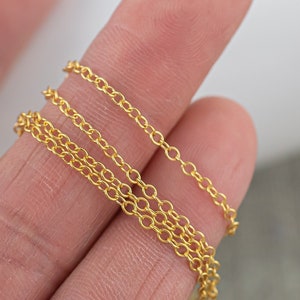 1.8mm Thick Flat Cable- 14k Gold Filled Chain Made in USA - Permanent Jewelry Chain Chains - High Quality - Permanent jewelry 1 foot