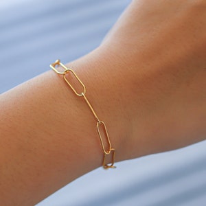 5.5mm Large Paper Clip Chain- 14k Gold Filled Chain Made in USA - Permanent Jewelry Chain Chains - High Quality - Permanent jewelry 1 foot