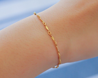 Hammered Tube- 14k Gold Filled Chain Made in USA - Permanent Jewelry Chain Chains - High Quality - Permanent jewelry 1 foot