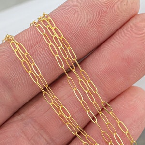 2.5mm Paper Clip- 14k Gold Filled Chain Made in USA - Permanent Jewelry Chain Chains - High Quality - Permanent jewelry 1 foot