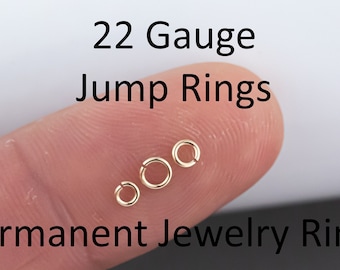 USA Gold Filled Jump Ring 22GA Open 22 Gauge GF - 14/20 Gold FIlled- USA Made Click and Lock Design- Perfect for Permanent Jewelry Jump Ring