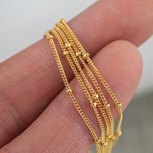 Curb Satellite - 14k Gold Filled Chain Made in USA - Permanent Jewelry Chain Chains - High Quality - Permanent jewelry 1 foot