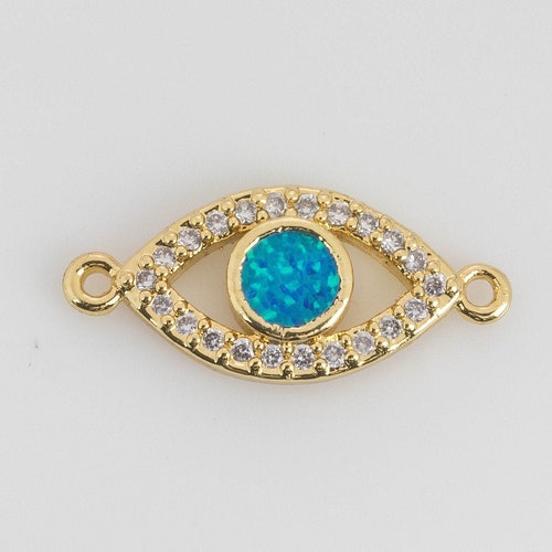 Gold Plated Evil Eye Charm Enamel Evil Eye Charm Evil Eye Etsy