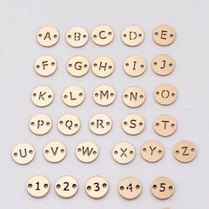 Letter Connectors - 6mm 14kt Gold Filled Alphabet Connectors for Bracelet - Initial Charm Disk - Permanent Jewelry Supplies Wholesale