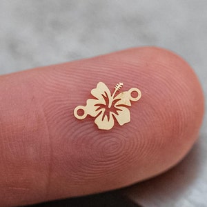 Hibiscus Flower connector Gold filled- USA made, USA gold filled Charms Connectors