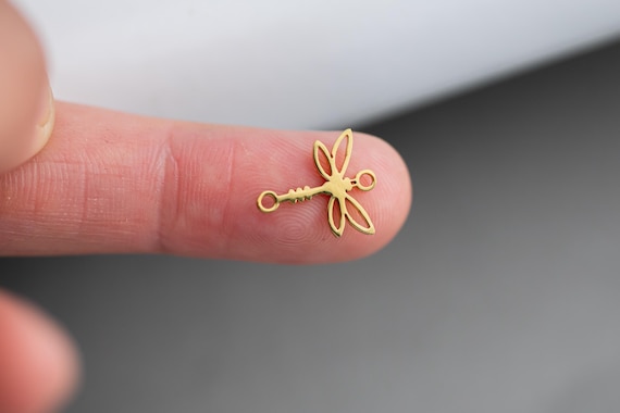 Dragon Fly Connector- Permanent Jewelry Connectors- Hand Polished Stainless Steel - Made in the USA PVD Ion Plating