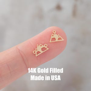 Mountain Peak connector Gold filled- USA made, USA gold filled Charms Connectors