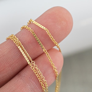 Hammered Satellite - 14k Gold Filled Chain Made in USA - Permanent Jewelry Chain Chains - High Quality - Permanent jewelry 1 foot