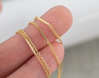 Hammered Satellite - 14k Gold Filled Chain Made in USA - Permanent Jewelry Chain Chains - High Quality - Permanent jewelry 1 foot