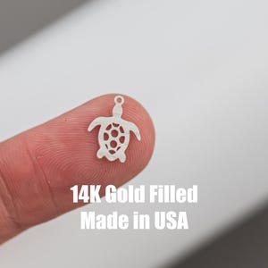 Large Turtle connector Gold filled- USA made, USA gold filled Charms Connectors