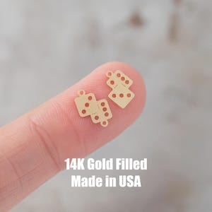 Vegas Dice connector Gold filled- USA made, USA gold filled Charms Connectors